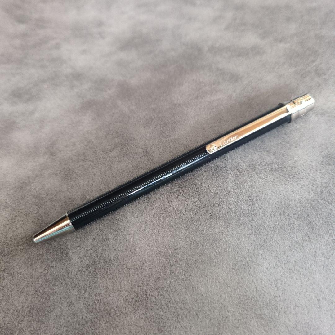 Cartier　カルティエ ツイスト式 ボールペン ブラック　シルバー