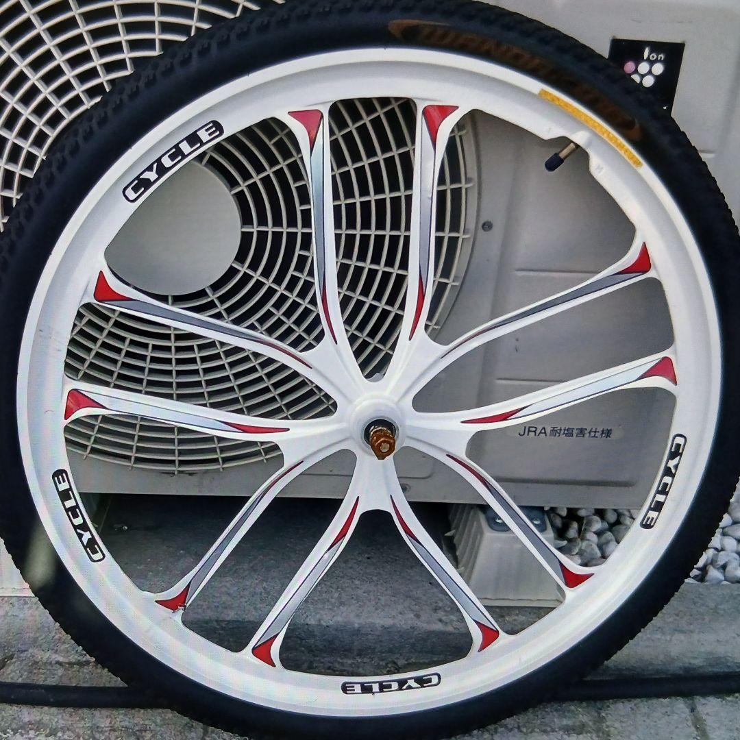 26インチの自転車の車輪