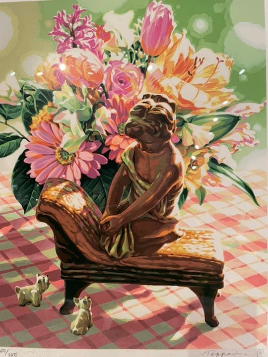 笹倉鉄平　語らい　額装