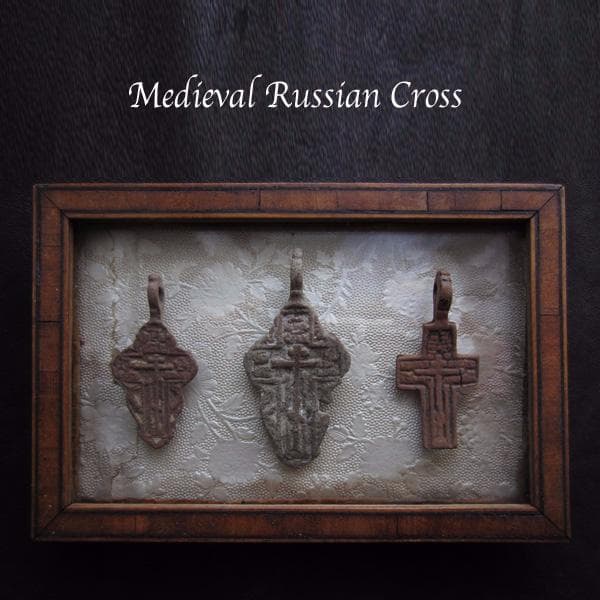 17世紀　ロシアン・クロス　3点セット　19　アンティーク　ブロンズ　ロザリオ