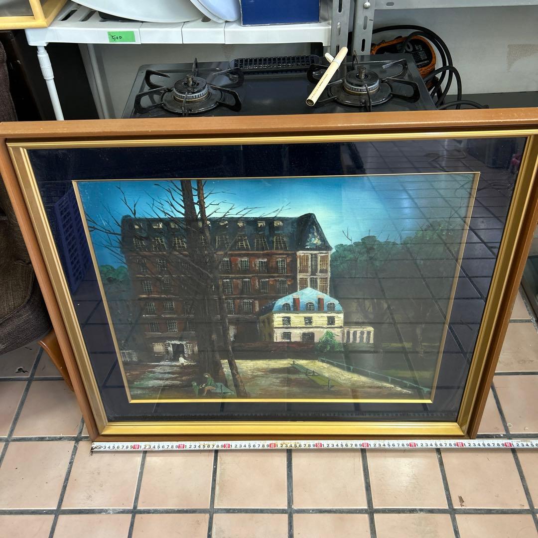 大作　　K.PERRY 油絵　風景画　公園　街並み