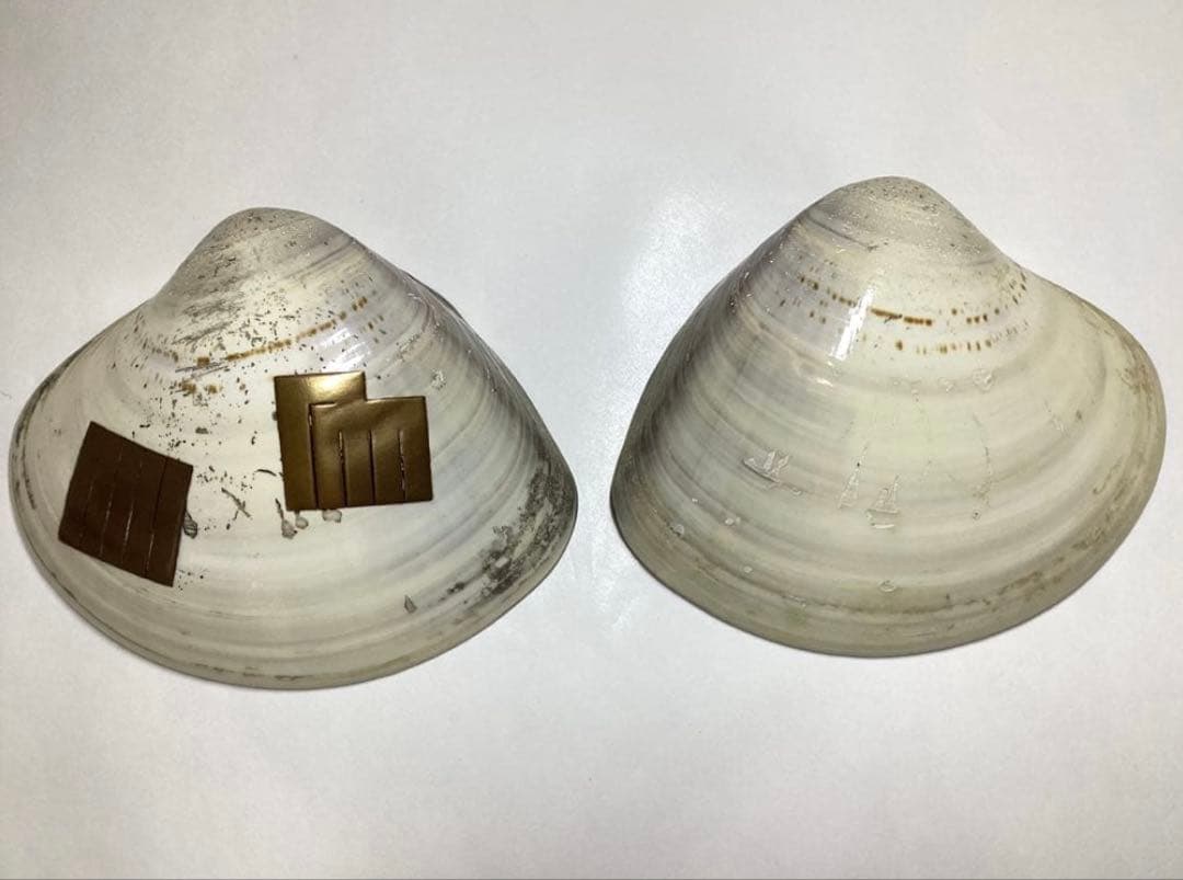 香合 蛤 源氏香 輪島塗 川原秀 木箱入 茶道具 古物品