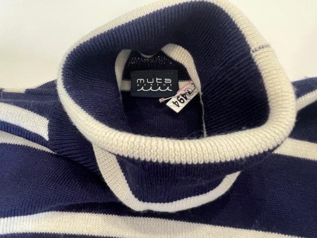 ムータマリン　ボーダー　タートルネック　ニット　セーター　XS