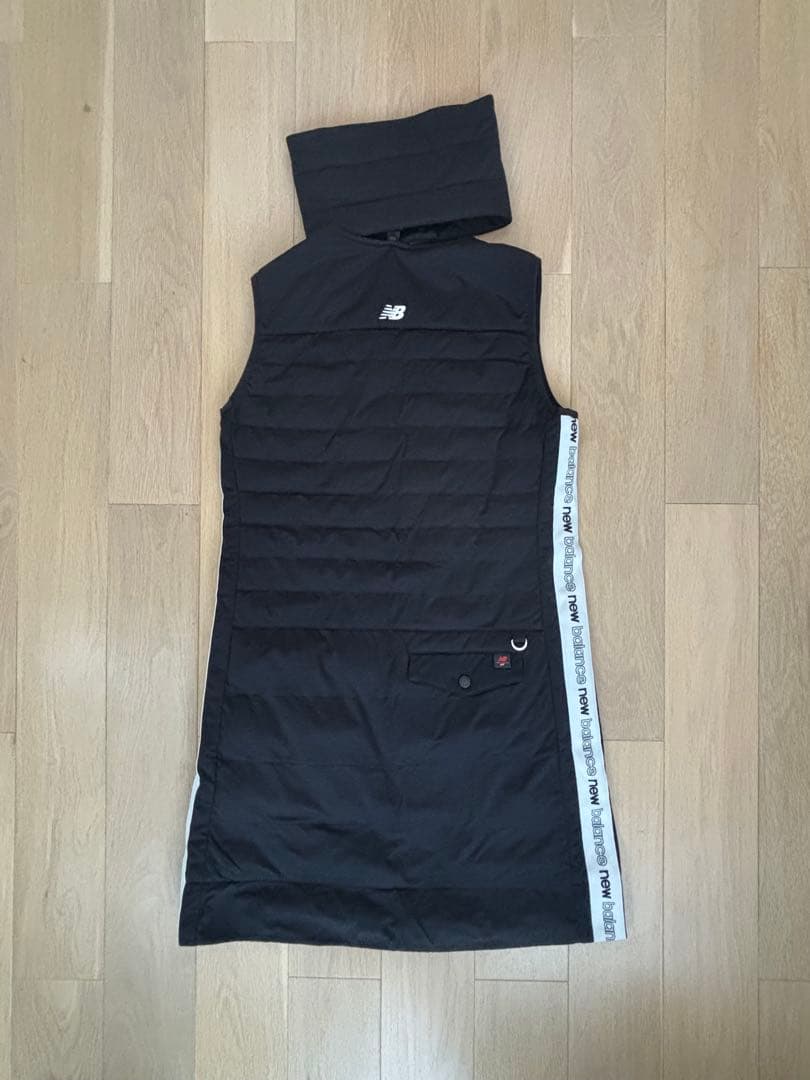 ニューバランスゴルフ 中綿 ワンピース ベスト 1 ロゴテープ 黒