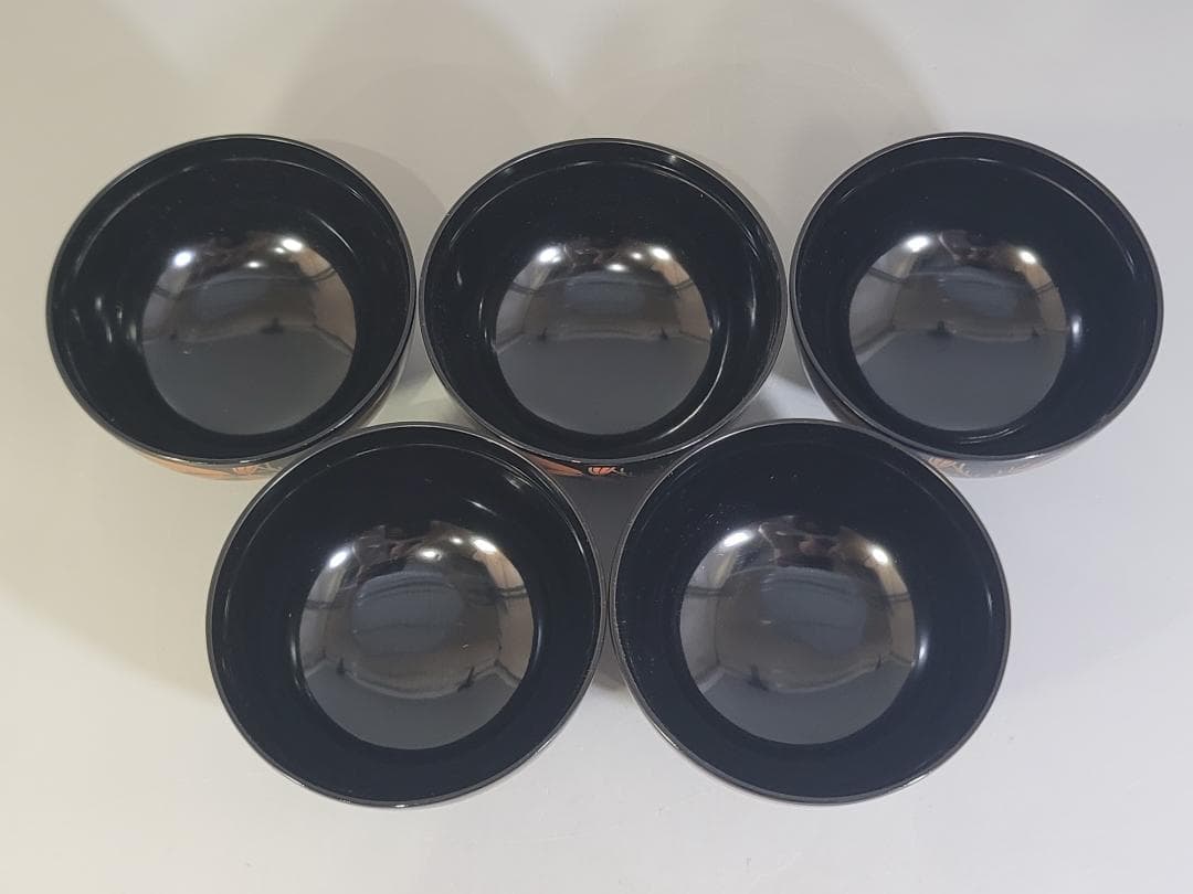 会津塗 吸物碗 五客 共箱 未使用 DT338