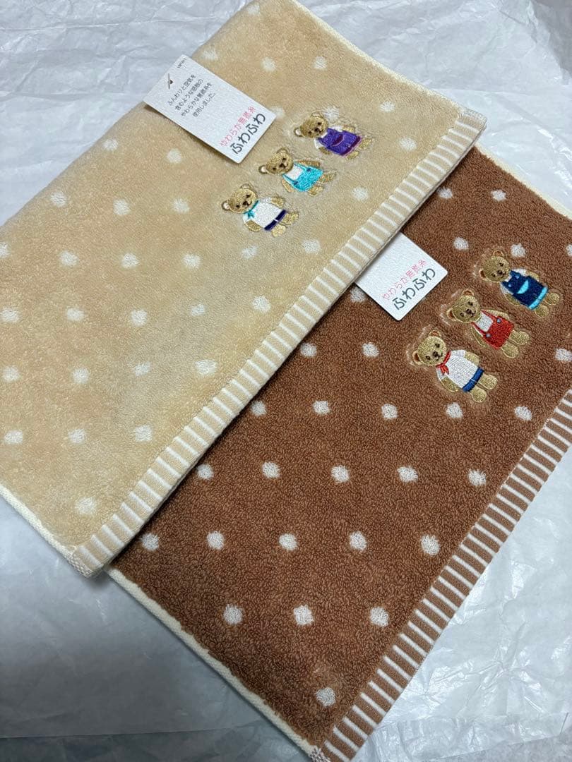 ウチノ♡ハッピードットベア♡フェイスタオルセット♡