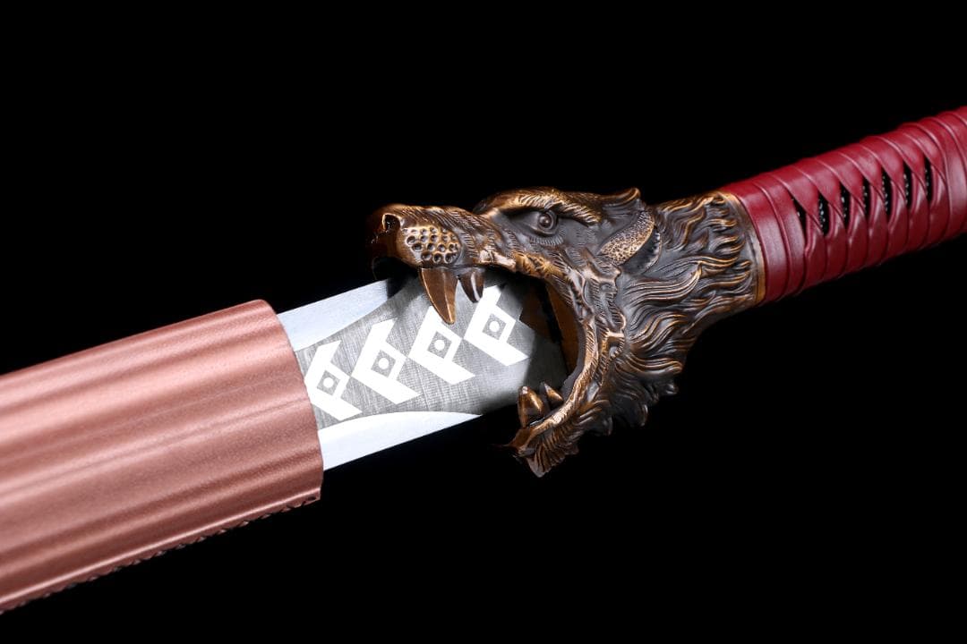 刃長77cm 漢剣・模造刀・模擬刀 練習 中華武術 武具【品名】：『熾炎狼王』