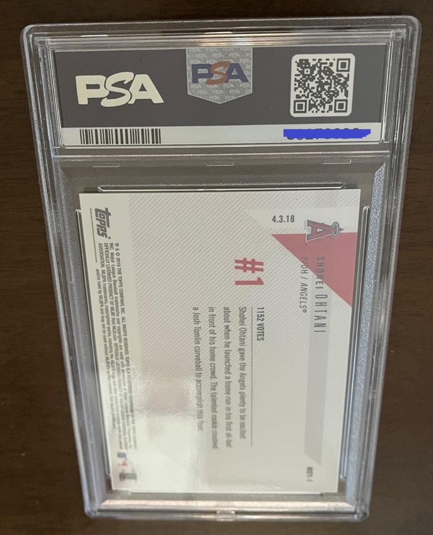 大谷翔平メジャー初ホームランカードTOPPS NOW #MOY-1(PSA8)