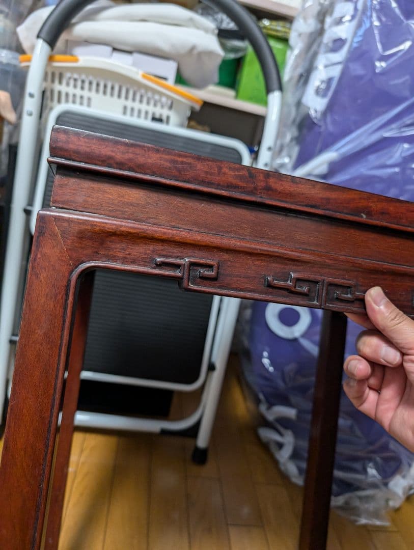 中国美術、特大唐木花梨花台、香炉台