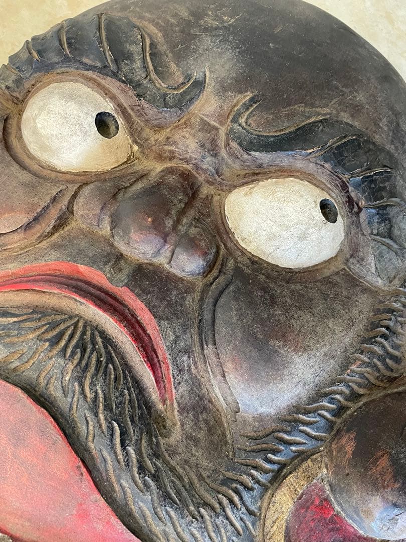 大きい達磨の壁かけ○ダルマさん●木彫り