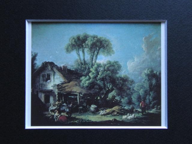 フランソワ ブーシェ、【ボーヴェあたりの風景】、希少画集より