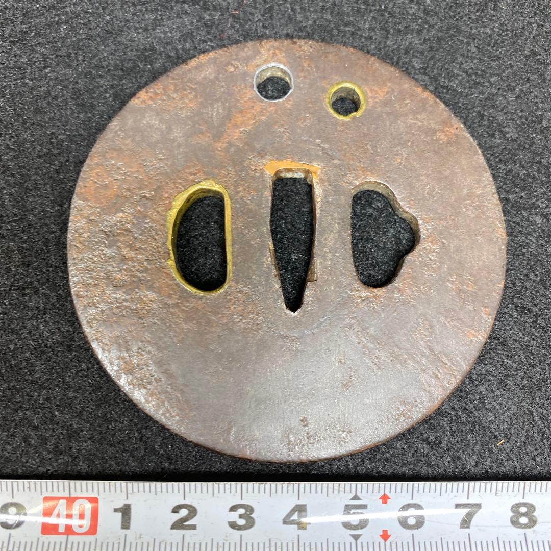 江戸期　雲龍図　金銀入　大形鍔　共箱　183g タエチ　東さ7-0310☆2F