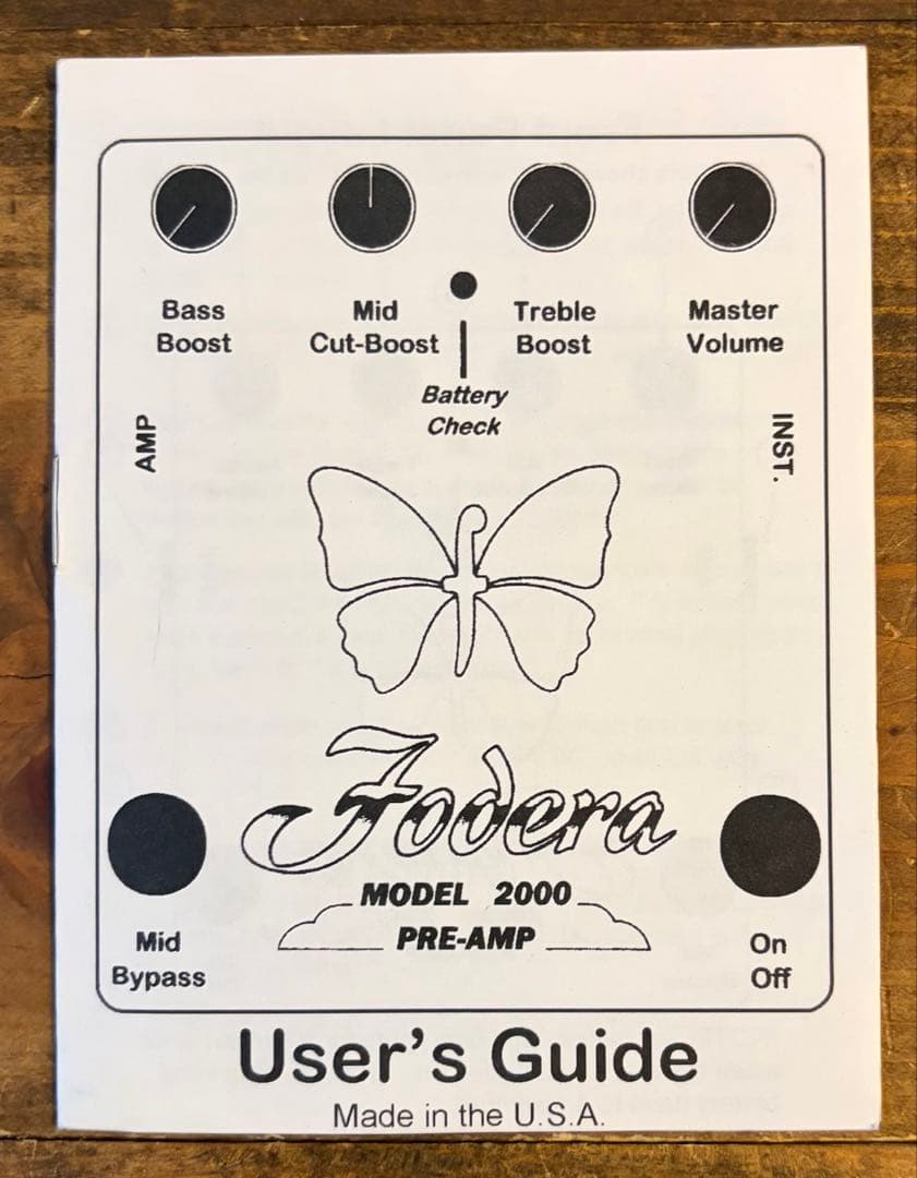 【美品レア】Fodera MODEL 2000 プリアンプ