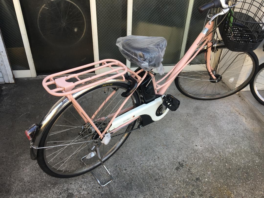 地域限定送料無料　パナソニック　カラーズ　8,9AH　ピンク　神戸市　電動自転車