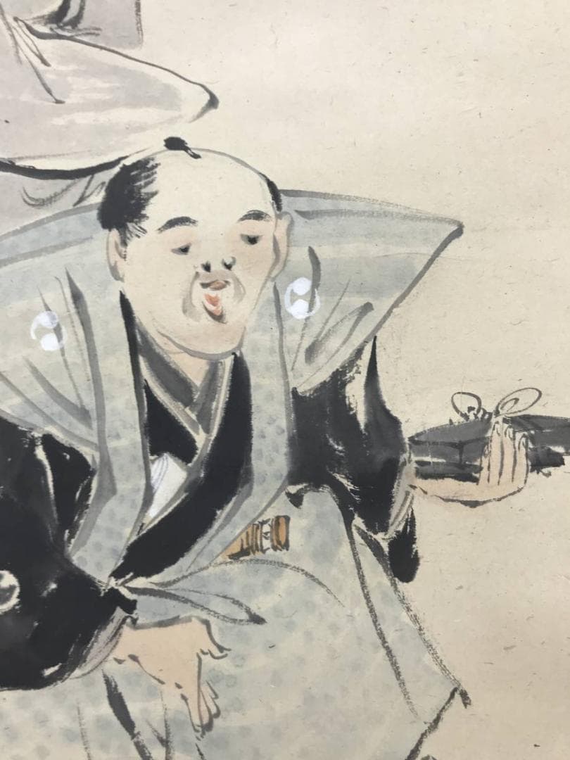 【真作】渡辺東山/忠臣踊図/人物図/掛軸/名家伝来/AC-536