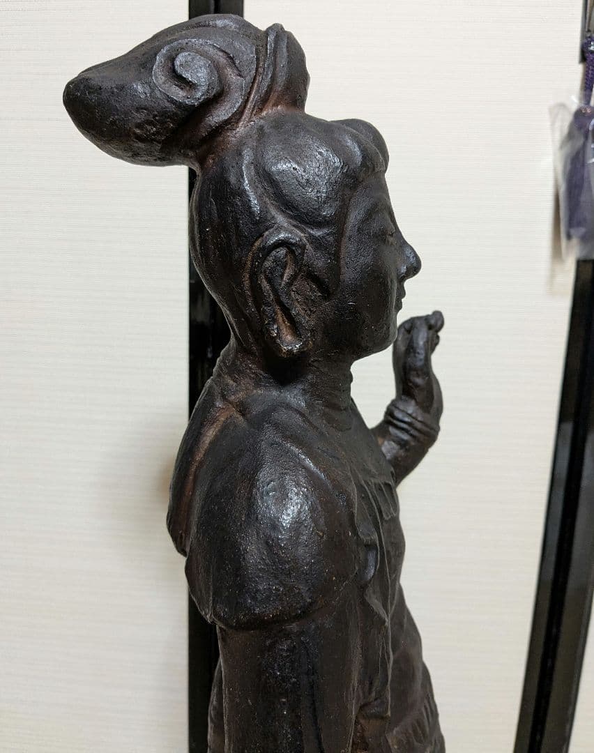 備前焼 観音菩薩立像 仏像 置物 細工物 仏教 観音様 在銘 作家作品 塑像