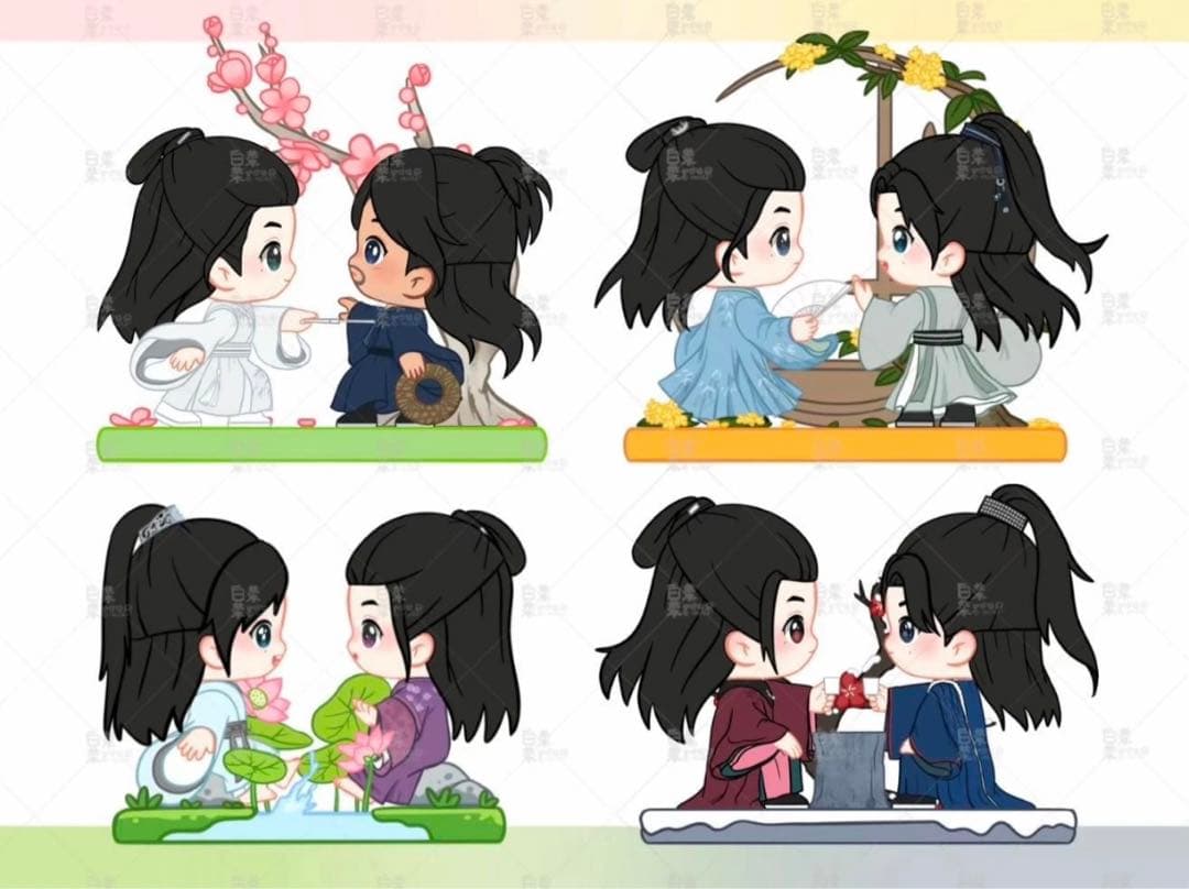 8ペア背景付き 山河令 フィギュアペア 温客行 龔俊 周子舒 張哲瀚 128