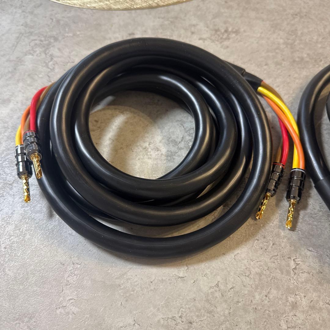 MOGAMI 3104 2本セット 24K バナナプラグ付 スピーカーケーブル