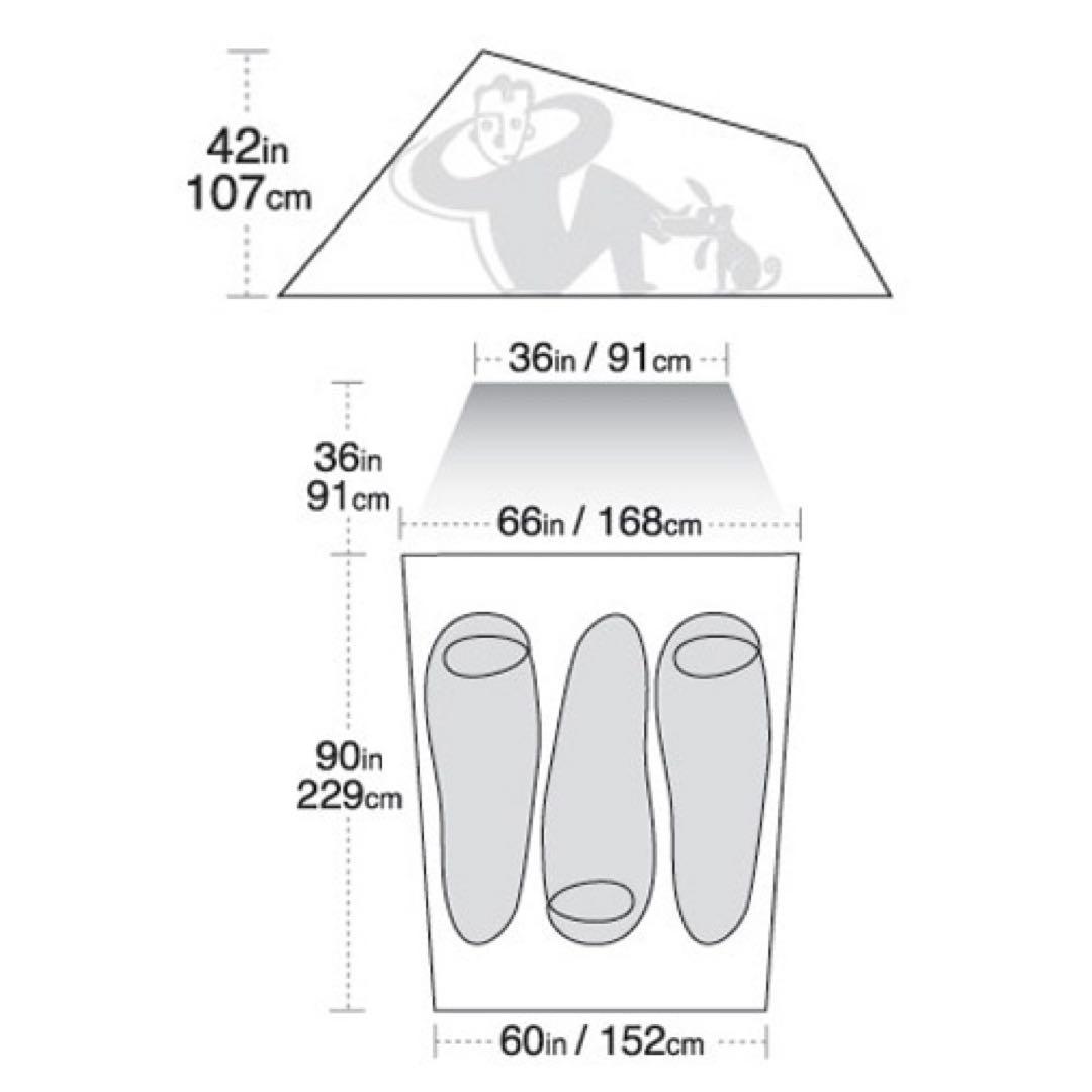 ビッグアグネスフライクリークUL3超軽量山岳テント/専用フットプリント付