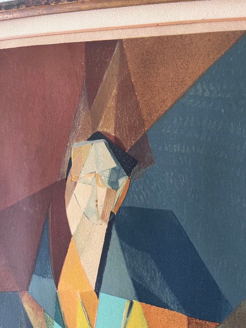 キュビズム リトグラフ 木製フレーム付き