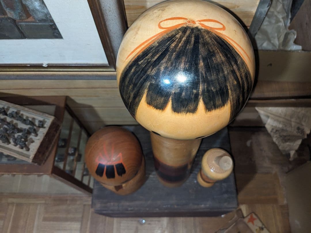 伝統的な木製こけし ３点　相田晴峰　大　中　小