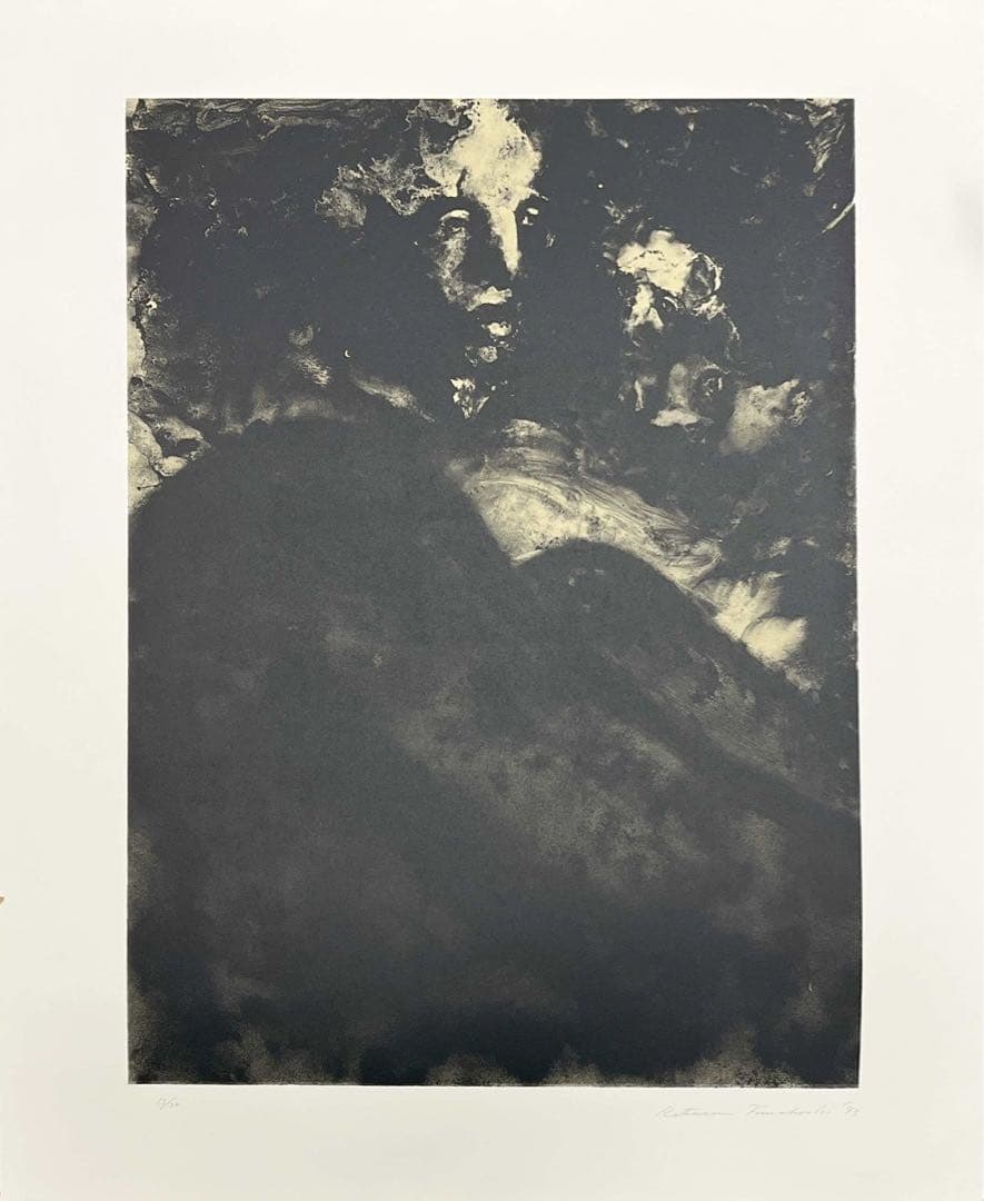 舟越桂 夜が話しかける 1993年 リトグラフ 直筆サイン