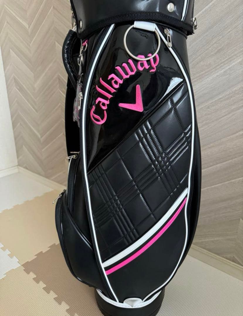 最終値下げ！美品⭐︎キャロウェイ ゴルフバッグ　キャディバッグ 黒 ピンク