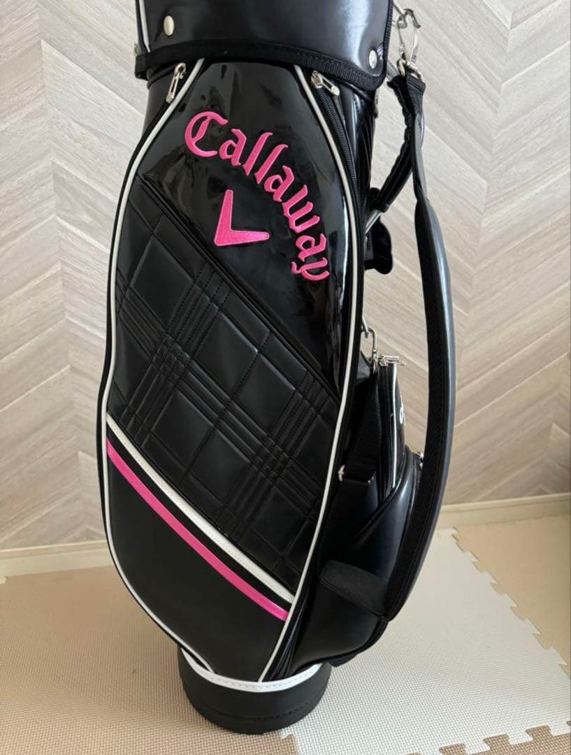 最終値下げ！美品⭐︎キャロウェイ ゴルフバッグ　キャディバッグ 黒 ピンク