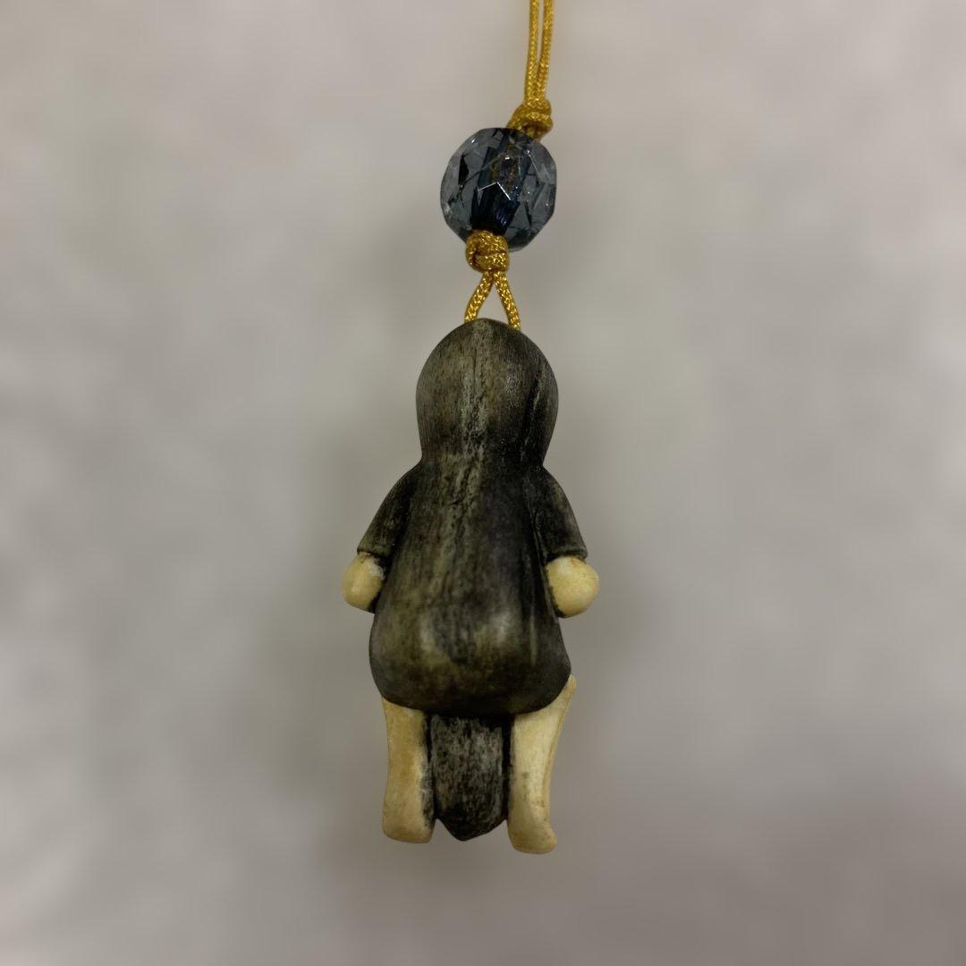 天然素材　地獄使者　彫刻　根付　提げ物