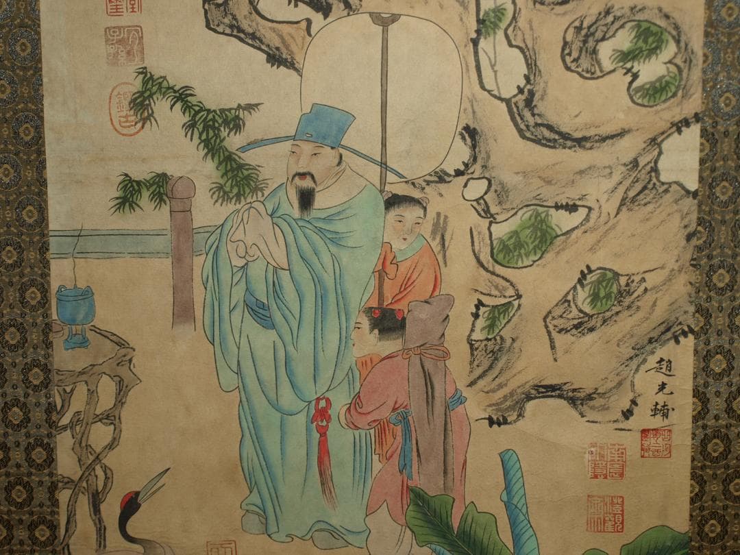 民間仕入れ品　中国　北宋の画家 掛け軸　捲り　肉筆絵 BD311A13-2