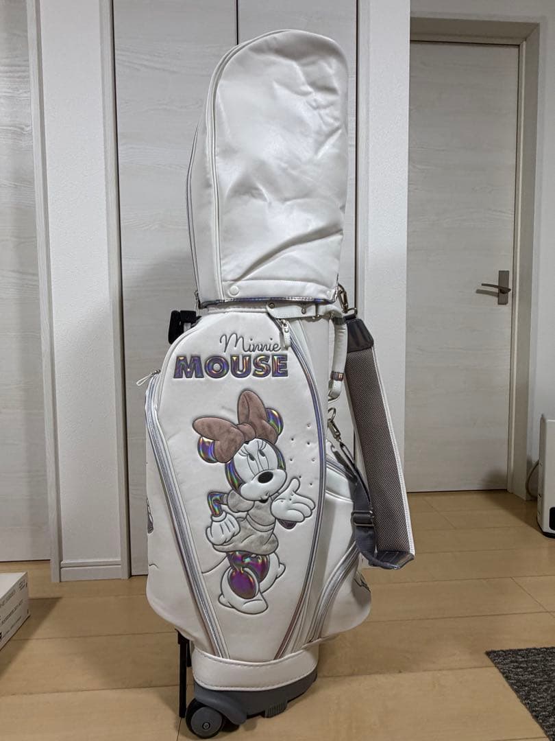 【美品・ほぼ未使用】ディズニー ミニーマウス キャディバッグ キャリータイプ