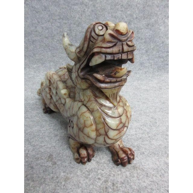 中国玉石獅子置物 [B26045]