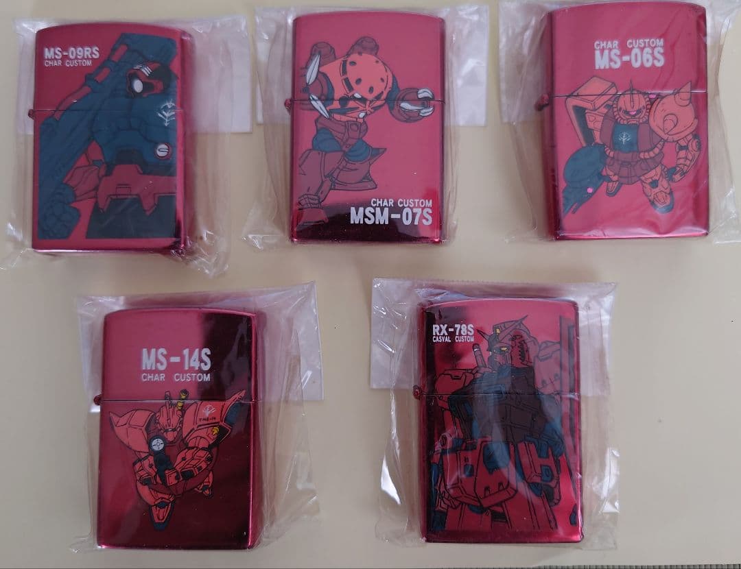 (希少)(未使用)ガンダム シャア専用MS オイルライター 5点セット