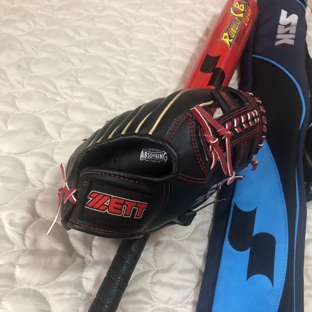 バット　グローブセット　SSK 軟式カーボンバット72センチ　ゼット