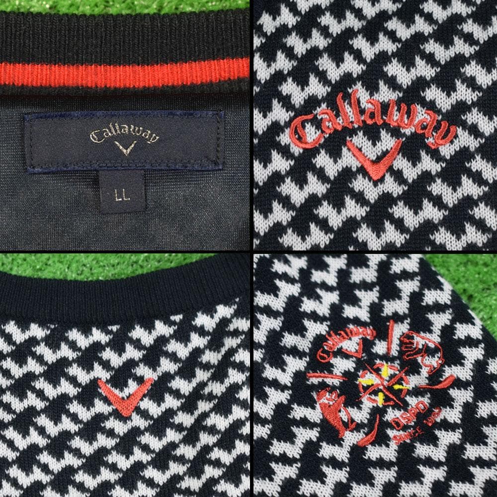 Callaway/キャロウェイ 防風Ｖネックセーター【ネイビー/LL】美品！