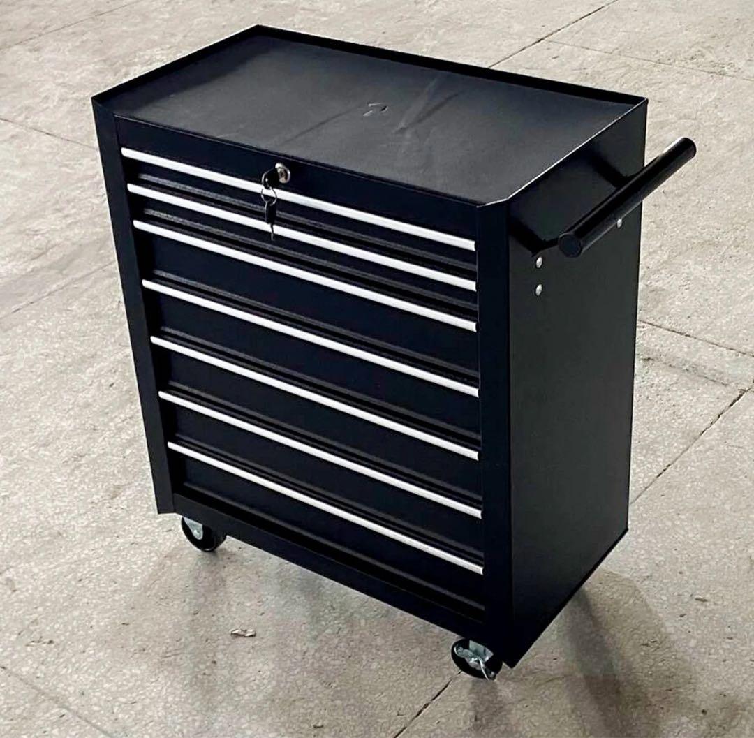 7段ツールボックス 高強度の鋼鉄製！ローラーキャビネット 重い工具も安心収納