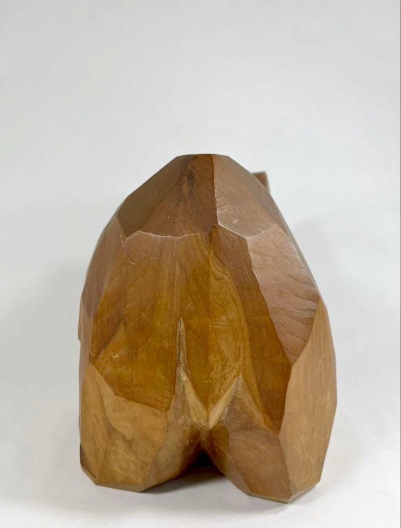 【引間二郎】　面彫りクマ　木彫り熊　やくも印あり