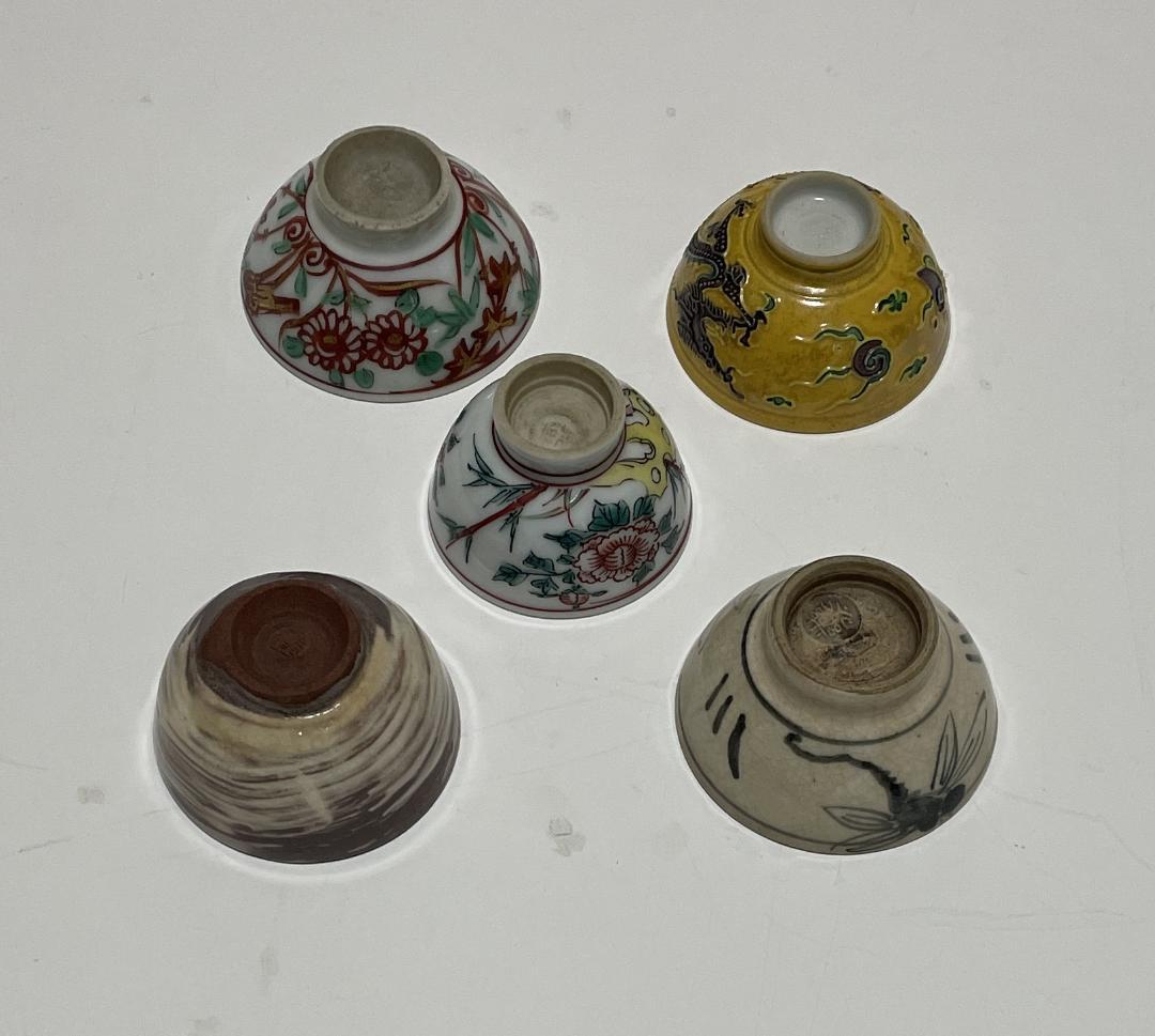 酒盃　　５種・５客セット　　永楽盃　永楽善五郎作　専用箱付　ぐい吞み