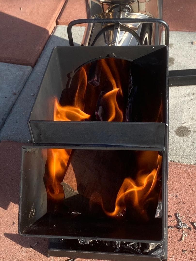 ロケット ストーブ コンロ ツイン 焚火 コンロ 防災パック 組立式 ケース付