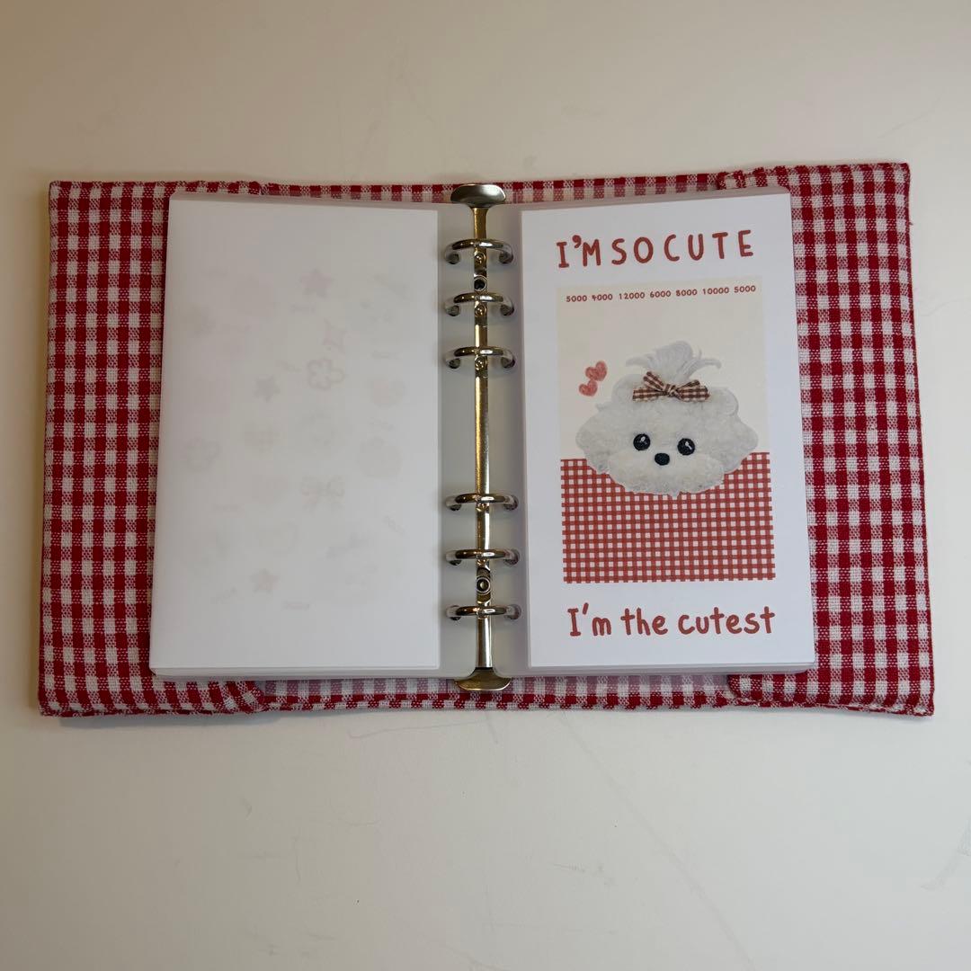 【ラスト1点】ふわふわわんちゃん　バインダーカバー　リフィルセット　A6 韓国