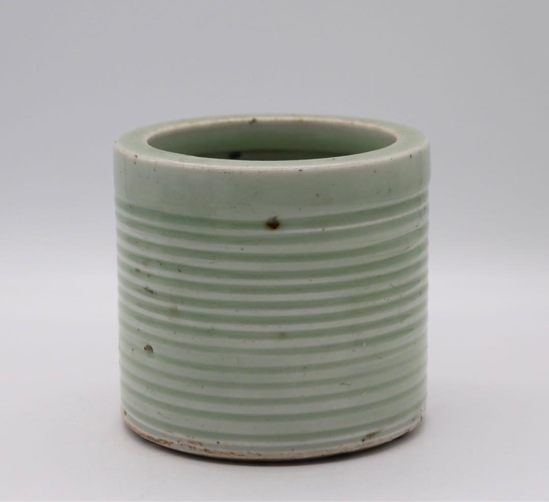 青磁　筆筒　送料込み0119