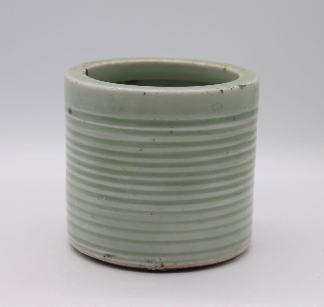 青磁　筆筒　送料込み0119