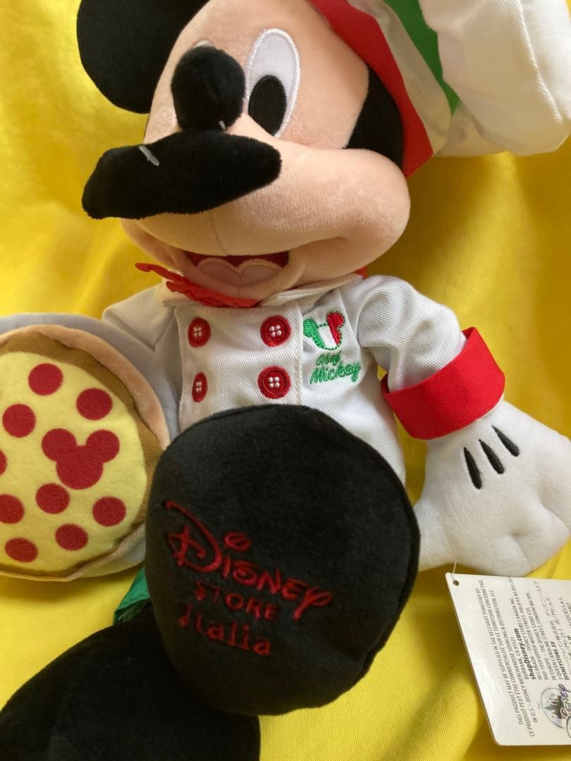 イタリアディズニーストア限定‼️✳️ミッキー　ぬいぐるみ　シェフ ピザ‼️✳️クッキング