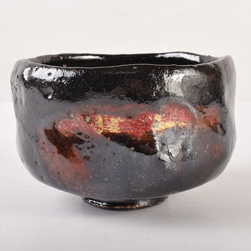 茶道具　楽吉左衛門　黒楽茶碗　共布共箱　D　R7843