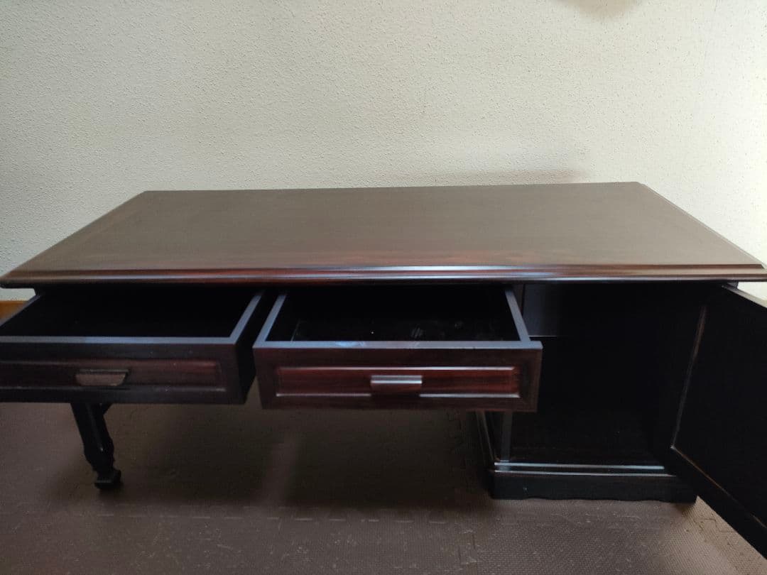 最高峰　紫檀　木製文机 ダークブラウン アンティーク