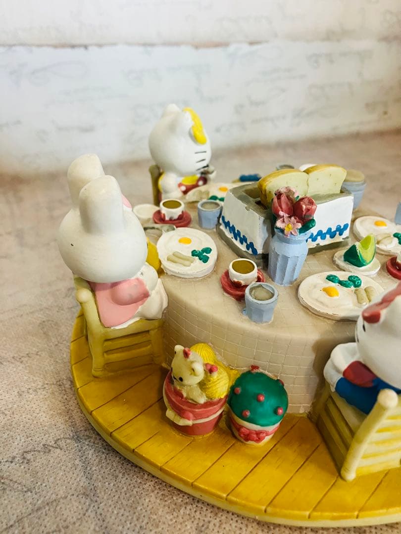 【希少】サンリオ ハローキティ みんなで朝ごはん ジオラマ風 貯金箱 レトロ
