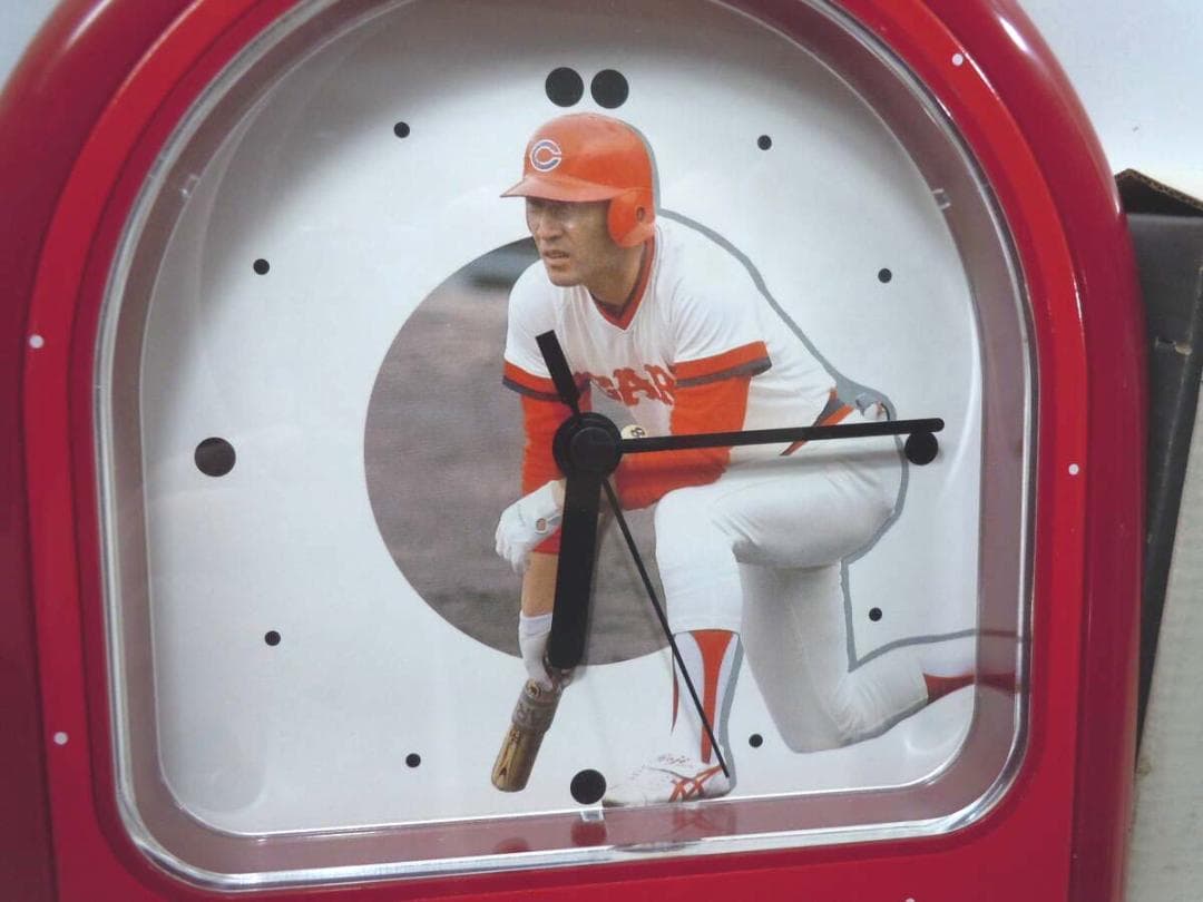 山本浩二 引退記念 昭和62年　壁掛け時計　元箱付き★広島カープ　当時物