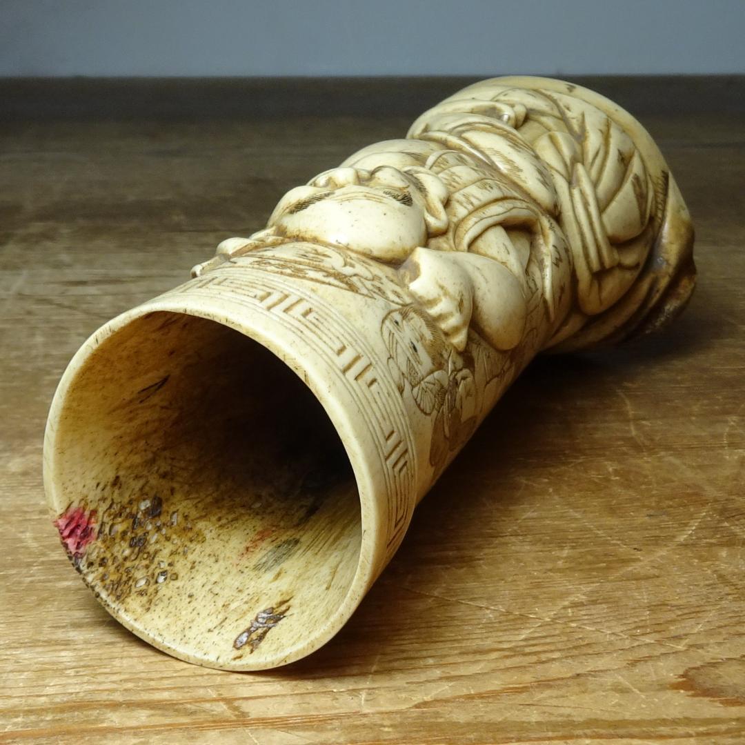 ま*ん様 七福神　細密彫刻　キズ、ヨゴレあり〼　根付　提げ物