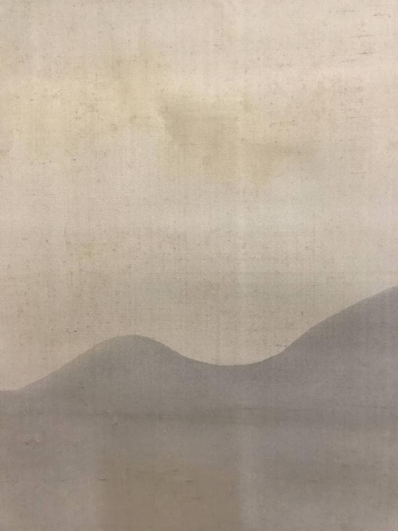 真作/四田観水/田家の早梅/梅花山水図/春の花/掛軸/名家伝来AE-372