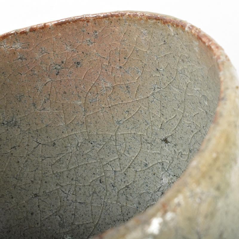 茶道具　登窯　木村盛和作　自然灰釉　茶碗　共布共箱　C　R7477